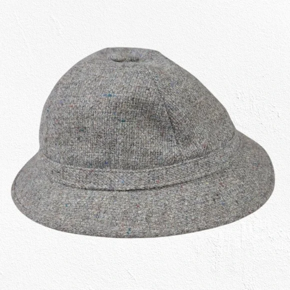 70s Vintage Brown Tweed Borsalino USA Union Made Casual Fedora Safari Wool Hat